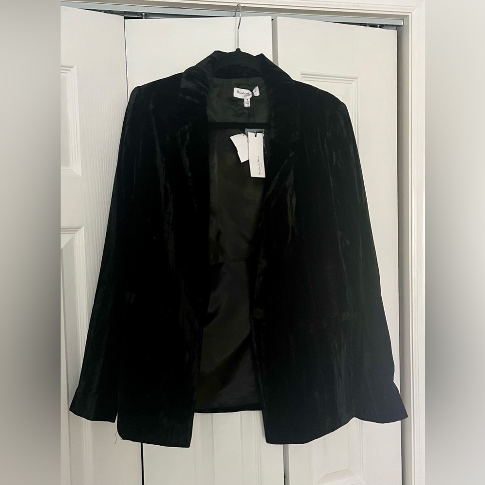 Michael Stars Darby Longline Blazer Crinkle Velvet NWT - Picture 2 of 6